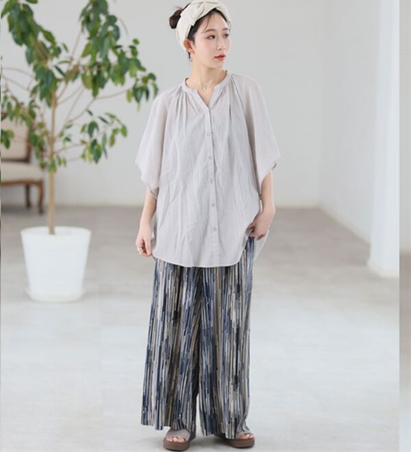 A HAPPY MARILYN（アハッピーマリリン）の「【Ｌ～６Ｌ】【風通るプレミアム】フレアスリーブワイドブラウス（ブラウス）」｜詳細画像