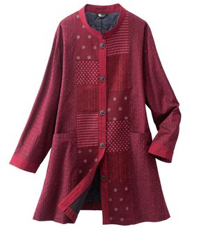 ルフラン（ルフラン）の「日本製　久留米織ブラウスジャケット（ブラウス）」｜赤系