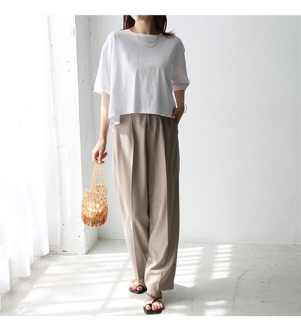 GeeRA（ジーラ）の「綿混素材クロップドＴシャツ（Tシャツ）」｜詳細画像