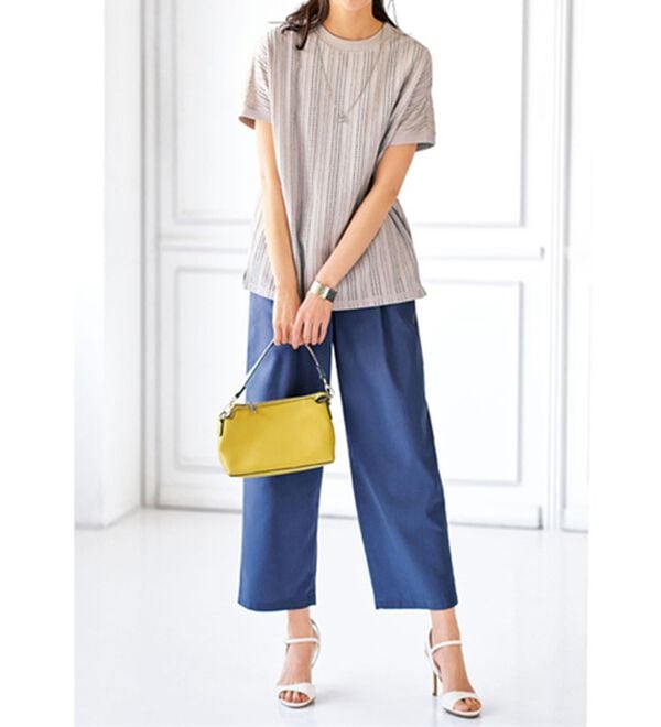 BELLUNA（ベルーナ）の「レーヨン麻入りゆったりテーパードパンツ（テーパードパンツ）」｜詳細画像