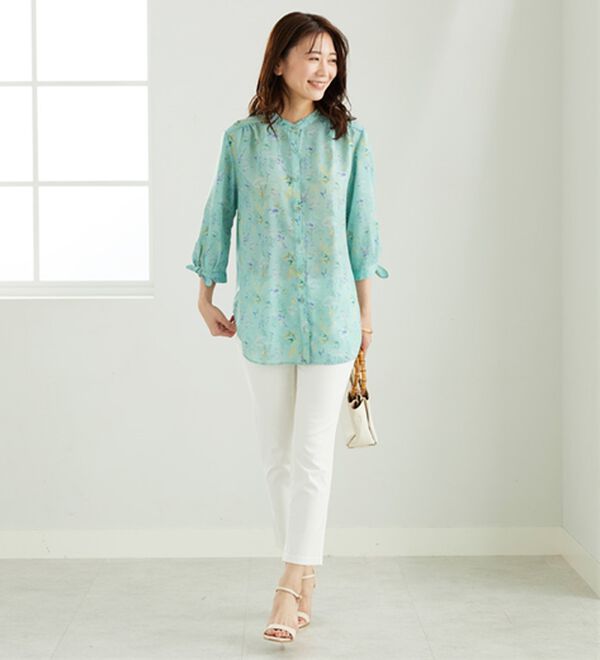 BELLUNA（ベルーナ）の「涼感柔らか袖リボンチュニック（チュニック）」｜詳細画像