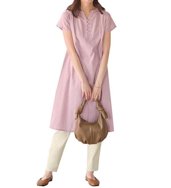 BELLUNA（ベルーナ）の「楊柳素材涼やかシャツワンピース（シャツワンピース）」｜詳細画像