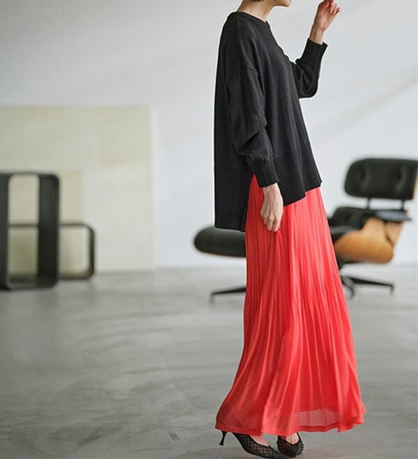 RANAN（ラナン）の「シフォンプリーツマキシスカート（ロングスカート）」｜詳細画像