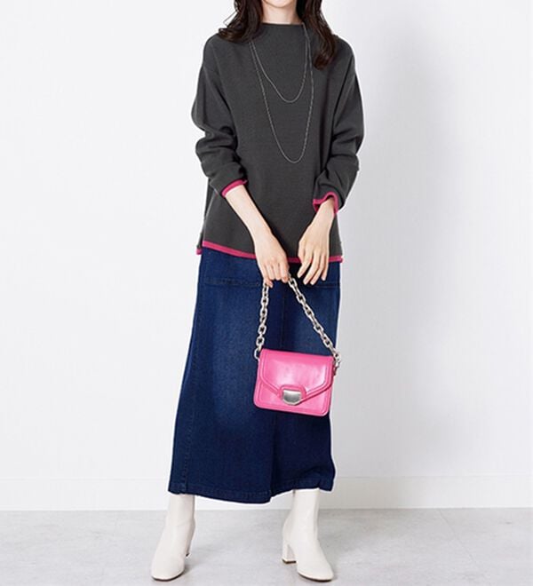 BELLUNA（ベルーナ）の「金ボタン使い配色ニットプルオーバー（ニット・セーター）」｜詳細画像