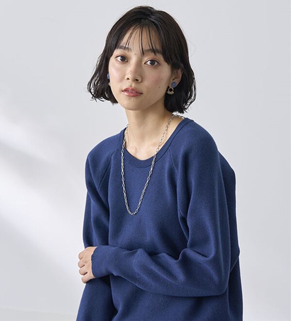 BELLUNA（ベルーナ）の「トレーナー感覚！きれいめカジュアルさんのためのニットトレーナー（ニット・セーター）」｜詳細画像