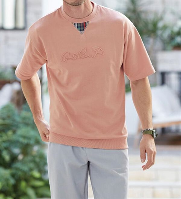 「＜アーノルド　パーマー＞エンボスデザインスウェットＴシャツ（メンズＴシャツ）」｜詳細画像
