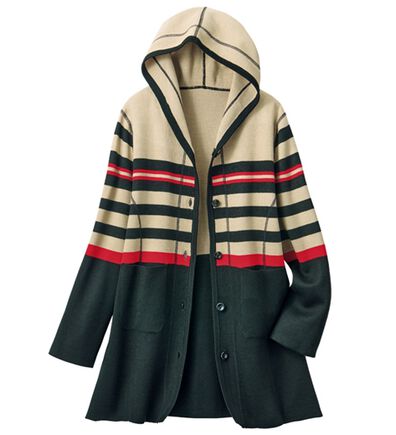 ルフラン（ルフラン）の「リバーシブルのボーダーニットコート（ロングコート）」