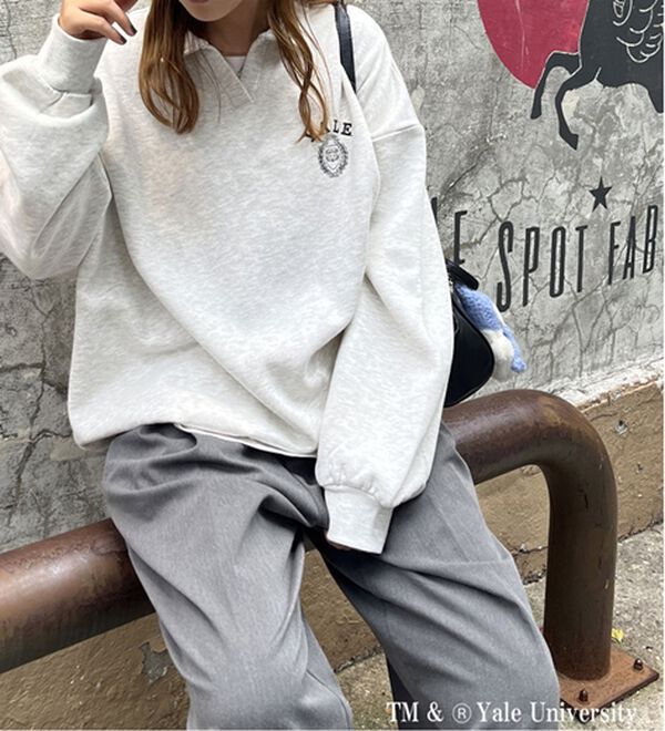 FIRSTMOOD別注【YALE】裏起毛オーバーサイズスキッパースウェット