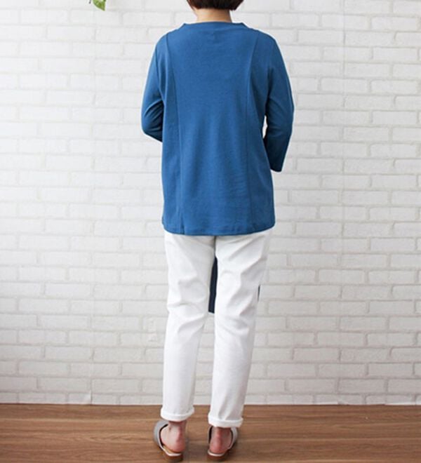 BELLUNA（ベルーナ）の「綿１００％切替デザイン大人顔プルオーバー（チュニック）」｜詳細画像