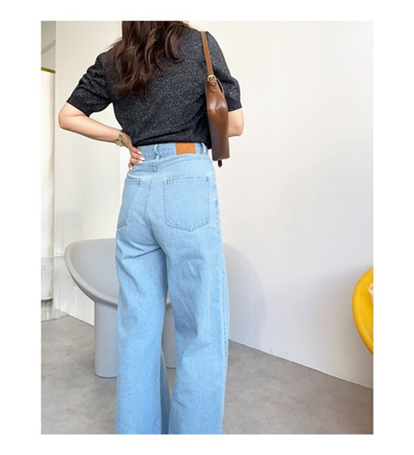 GeeRA（ジーラ）の「オリジナルパッチハイウエストデニム（ワイドパンツ・ガウチョ）」｜詳細画像