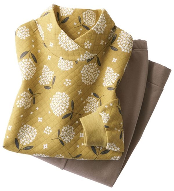 「【２着組】ニットキルトの重ね衿パジャマ（パジャマ・ルームウェア）」｜詳細画像