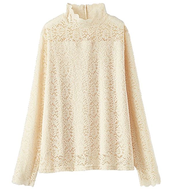 BELLUNA（ベルーナ）の「重ね着を楽しむ冬インナー！レースプルオーバー（カットソー）」｜詳細画像