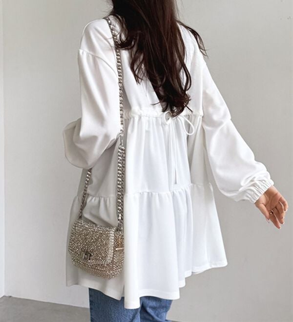 GeeRA（ジーラ）の「前後２ＷＡＹボリュームティアードブラウス（チュニック）」｜詳細画像