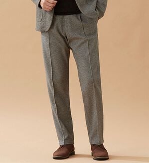 「ツイード調ストレッチパンツ（ビジネスパンツ）」｜へリンボン
