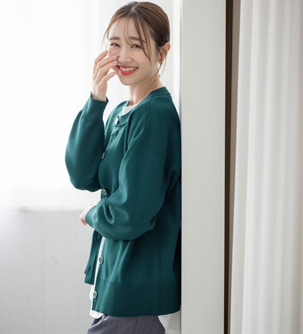 BELLUNA（ベルーナ）の「《快適Ｌａｂ．》洗える！軽い！配色使いニットカーディガン（ニットカーディガン）」｜詳細画像