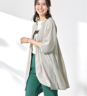 BELLUNA（ベルーナ）の「とろみ素材イージーケアロング丈ジャケット（その他ジャケット）」｜アイボリー