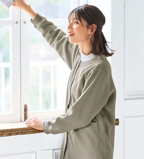 BELLUNA（ベルーナ）の「毎日着られる！快適フリースジャケット（セットアップ）」｜モカブラウン