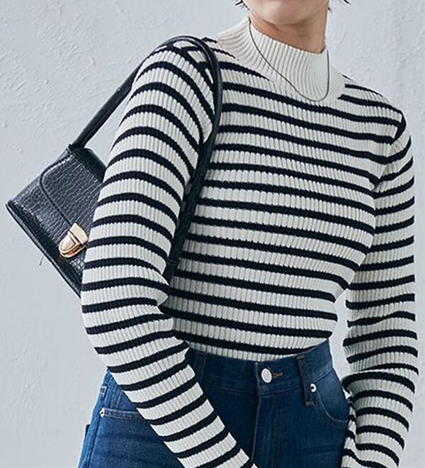 RANAN（ラナン）の「もちもちリブパイピングハイネックニット（ニット・セーター）」｜詳細画像