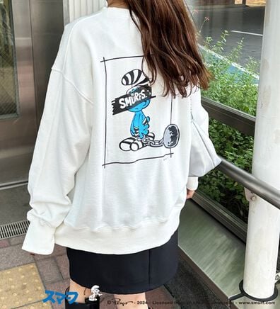 GeeRA（ジーラ）の「【スマーフ】コラボプリントスウェット（メンズカットソー）」