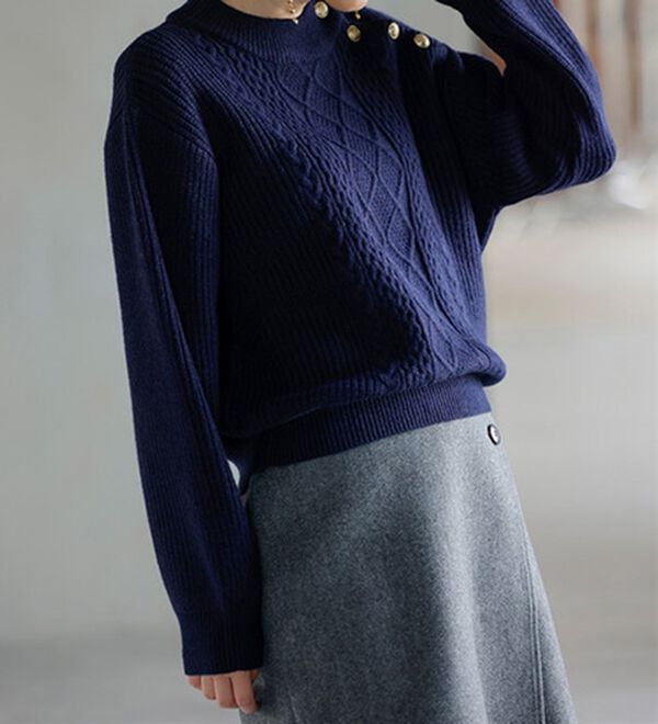 RANAN（ラナン）の「メタルボタンケーブルニット（ニット・セーター）」｜詳細画像