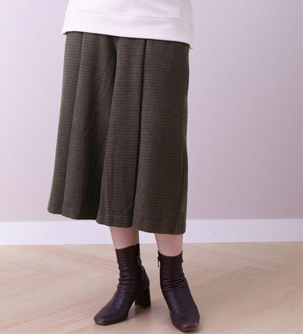 BELLUNA（ベルーナ）の「ウール調素材キュロットパンツ（その他パンツ）」｜千鳥チェック