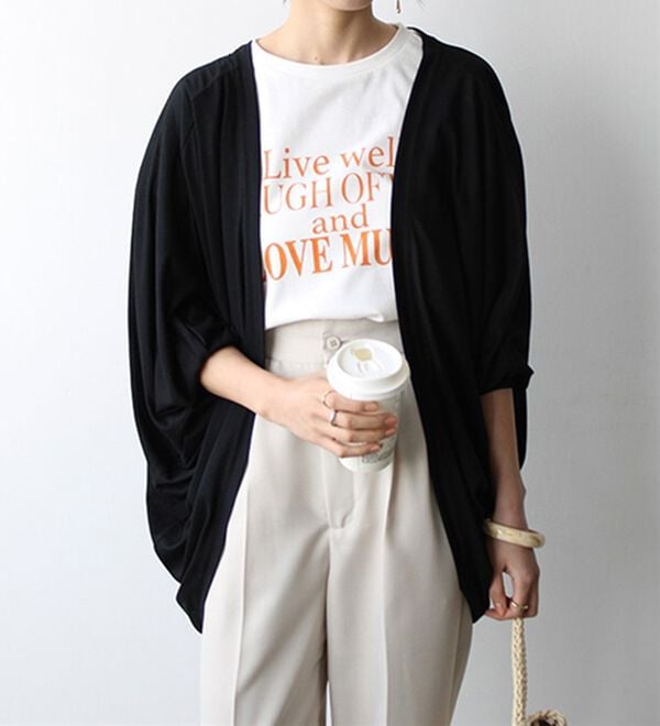 GeeRA（ジーラ）の「接触冷感！ドルマンカットソーカーディガン（ニットカーディガン）」｜詳細画像