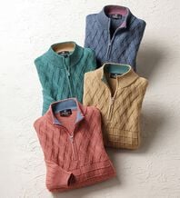 「＜コムルヴァン・オム＞気軽におしゃれ杢調ハーフジップセーター（メンズニット・セーター）」