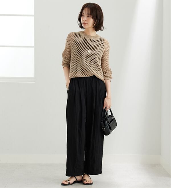 BELLUNA（ベルーナ）の「ビンテージ調タックワイドパンツ（ワイドパンツ・ガウチョ）」｜詳細画像