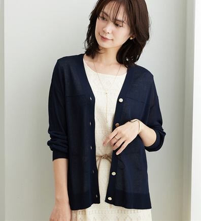 BELLUNA（ベルーナ）の「【快適Ｌａｂ．】シャリ冷！洗える多機能ニットカーディガン（ニットカーディガン）」