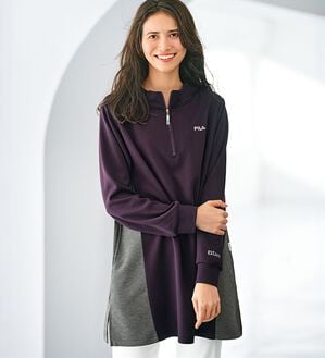BELLUNA（ベルーナ）の「＜ＦＩＬＡ＞とろみ素材配色切替ハーフジップ使いチュニック（チュニック）」｜詳細画像