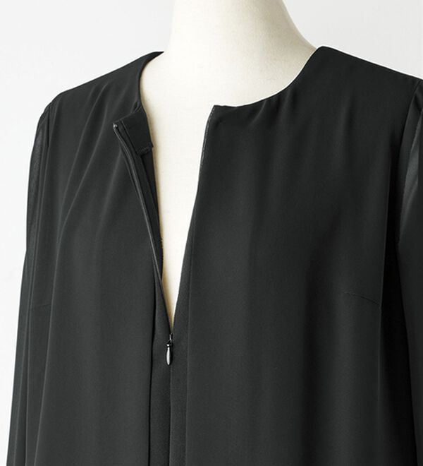 ルフラン（ルフラン）の「アイロンいらず重ね着風ワンピース（ブラックフォーマル（喪服・礼服））」｜詳細画像
