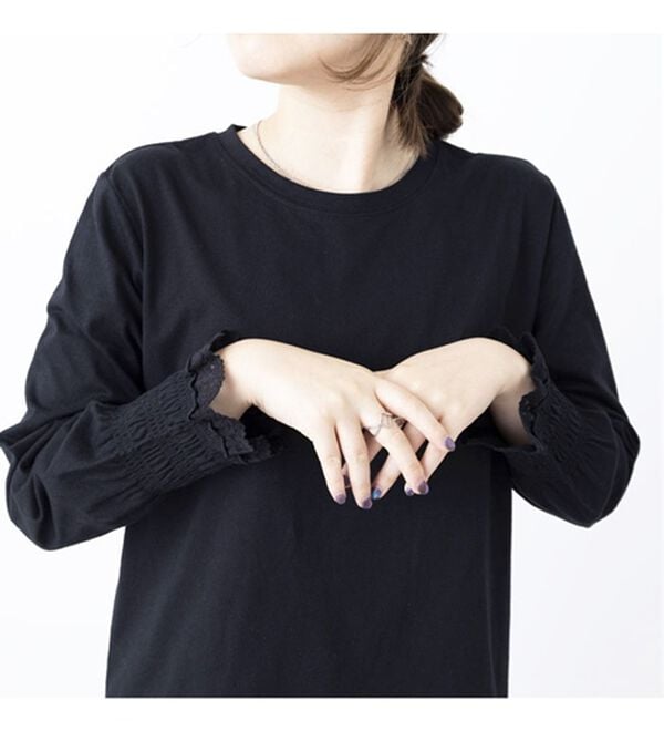 BELLUNA（ベルーナ）の「袖口レース使いプルオーバー（カットソー）」｜詳細画像
