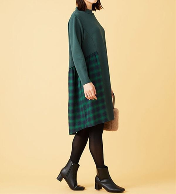 BELLUNA（ベルーナ）の「【Ｌａｇｒｉｌｕａ】チェック切替チュニックワンピース（チュニック）」｜詳細画像