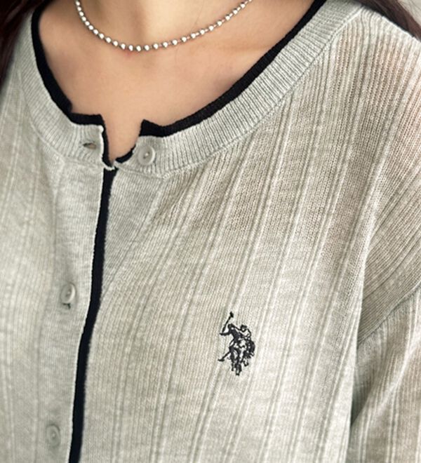 GeeRA（ジーラ）の「【ＵＳ．ＰＯＬＯ．ＡＳＳＮ】配色シアーカーディガン（ニットカーディガン）」｜詳細画像