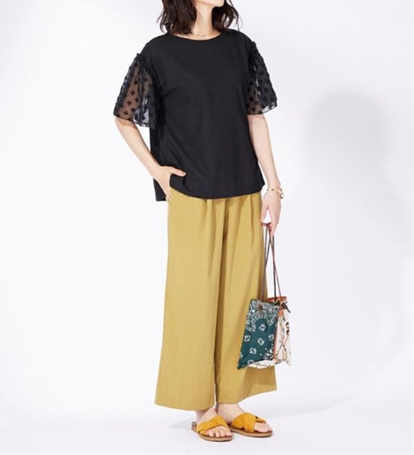 BELLUNA（ベルーナ）の「袖シアードット切替プルオーバー（カットソー）」｜詳細画像