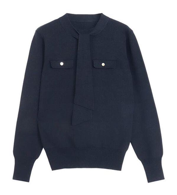 Pierrot（ピエロ）の「ボウタイポケットニット（ニット・セーター）」｜詳細画像