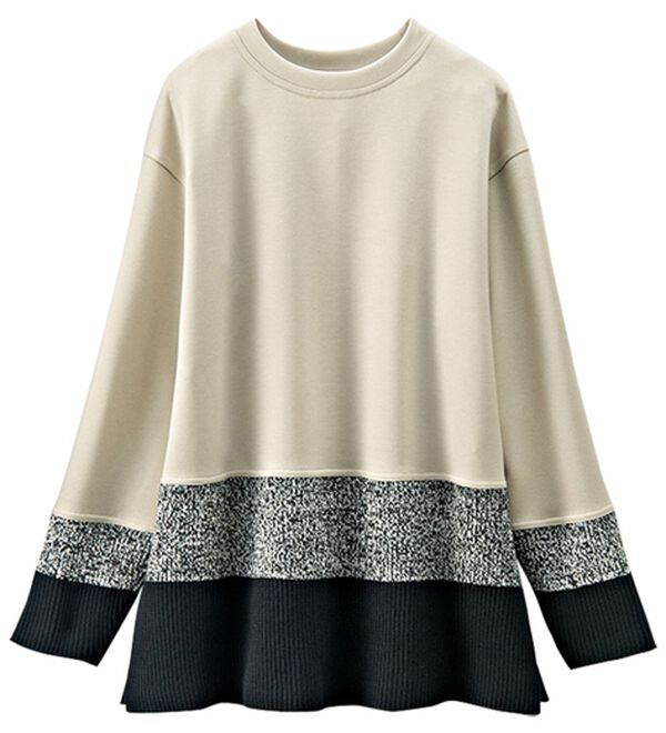 BELLUNA（ベルーナ）の「【Ｌａｇｒｉｌｕａ】とろみ素材ニット切替プルオーバー（カットソー）」｜詳細画像