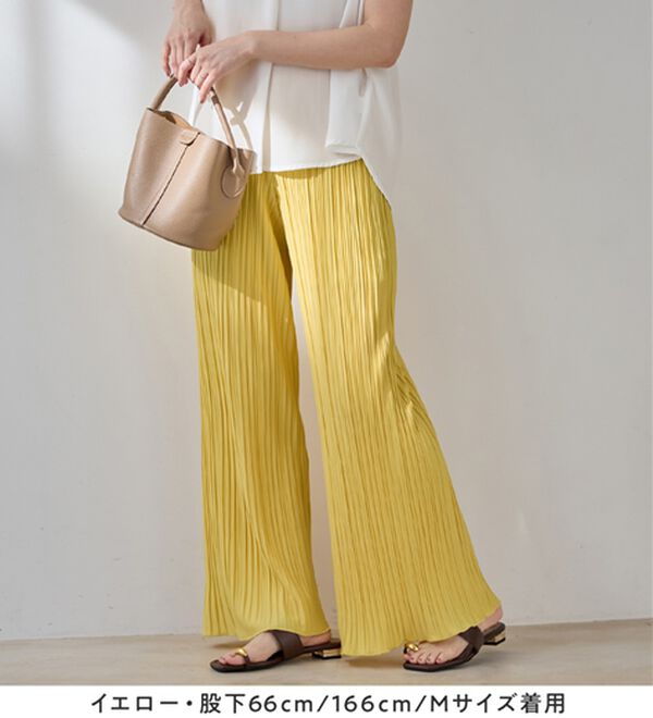 Viola e Viola（ヴィオラ エ ヴィオラ）の「着心地楽ちん！さらっと軽やかプリーツパンツ（フルレングスパンツ）」｜詳細画像