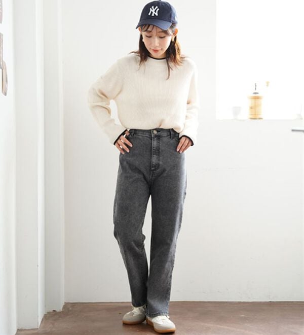 A HAPPY MARILYN（アハッピーマリリン）の「【ＬＬ～６Ｌ】＜新色追加＞Ｔシャツ感覚で着れるカメレオン級の着回しが叶うリブニット（ニット・セーター）」｜詳細画像