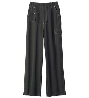 ルフラン（ルフラン）の「柔らか楽ちん！ポケットデザインパンツ（フルレングスパンツ）」｜チャコール