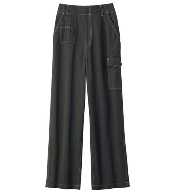 ルフラン（ルフラン）の「柔らか楽ちん！ポケットデザインパンツ（フルレングスパンツ）」｜チャコール