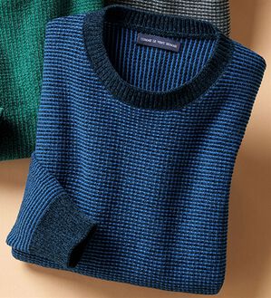 「＜コムルヴァン・オム＞洗える洗練モールセーター（メンズニット・セーター）」｜ネイビー