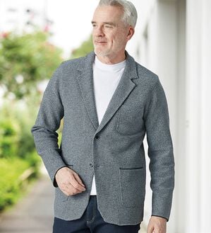 「＜コムルヴァン・オム＞ワッフル編みテーラードカーディガン（メンズカーディガン）」｜詳細画像