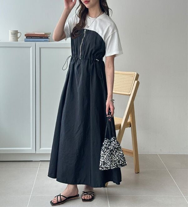 GeeRA（ジーラ）の「ハーフジップビスチェドッキングワンピース（その他ワンピース）」｜詳細画像