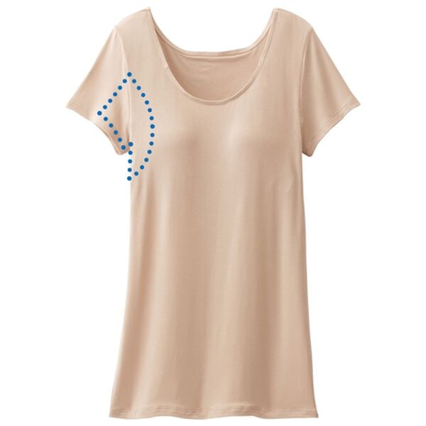 LAVIENNE（ラヴィエンヌ）の「＜さらりラボ＞カップ付半袖インナー（ブラトップ・カップ付きインナー）」｜詳細画像