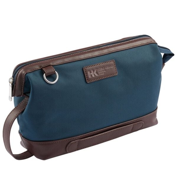 「＜ヒロココシノオムベーシック＞大きく開き、中が見やすいショルダーバッグ（メンズショルダーバッグ）」｜ネイビー