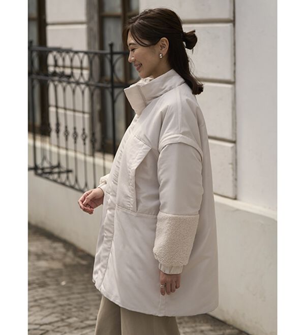 BELLUNA（ベルーナ）の「ベストにもなる！はっ水ヤク混中わたビッグコート（ハーフコート）」｜詳細画像