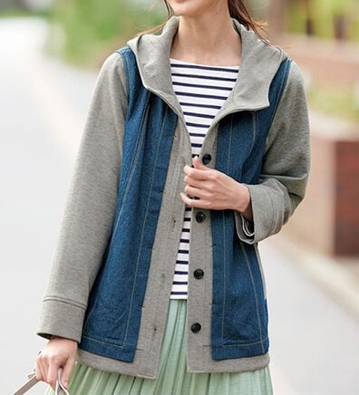 BELLUNA（ベルーナ）の「大人カジュアルに着こなす！デニム切替ジャケット（その他ジャケット）」