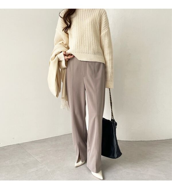 GeeRA（ジーラ）の「楽ちん！ストレッチスリットスラックスパンツ（フルレングスパンツ）」｜詳細画像