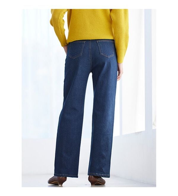 BELLUNA（ベルーナ）の「ぐんぐん伸びるカラーワイドデニム（ワイドパンツ・ガウチョ）」｜詳細画像